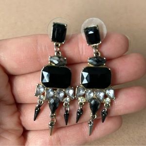 Sexy black rhinestone earrings